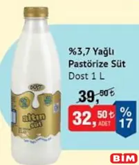 DOST %3,7 YAĞLI PASTÖRİZE SÜT 1 L